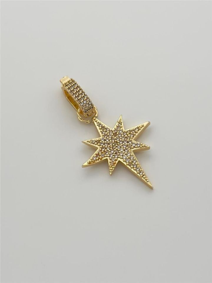 Ajda Charm Taşlı Kuzey Yıldızı Figürlü Gold Renk
