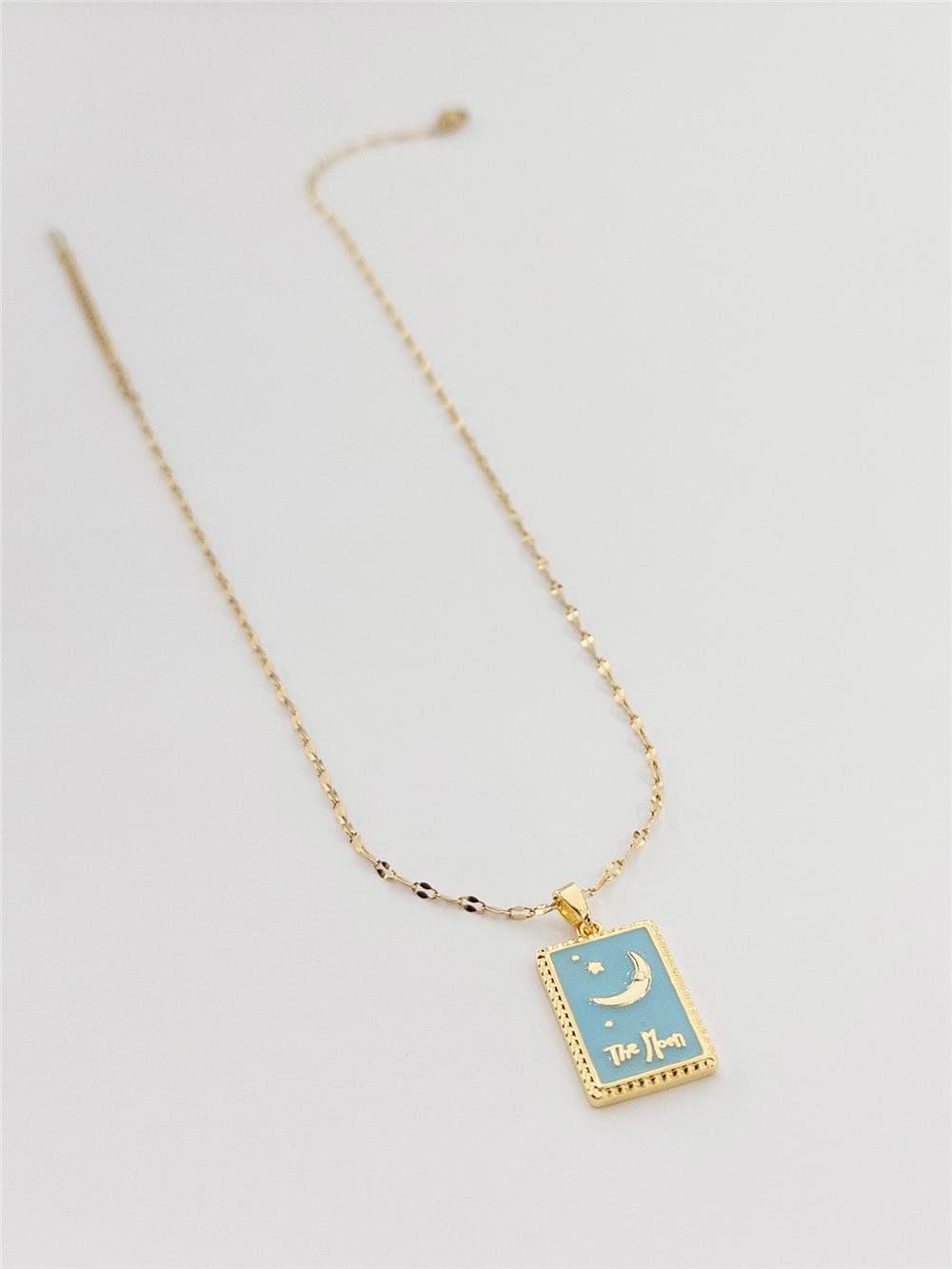 Çelik Tarot Ay Yıldız Kolye Gold Renk