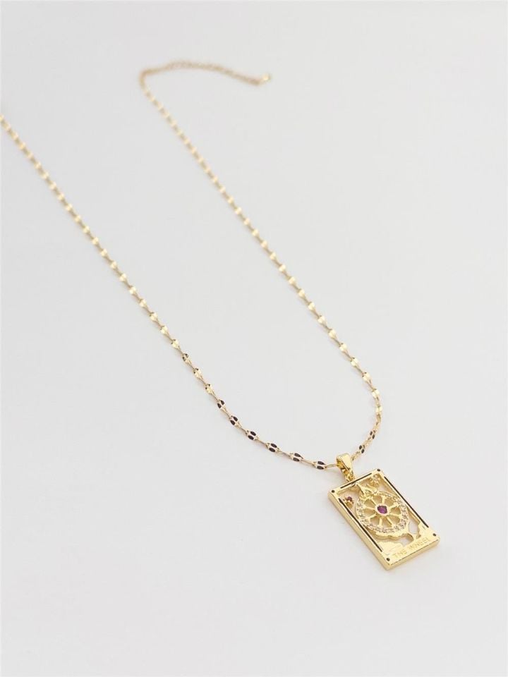 Çelik Tarot Kolye Gold Renk