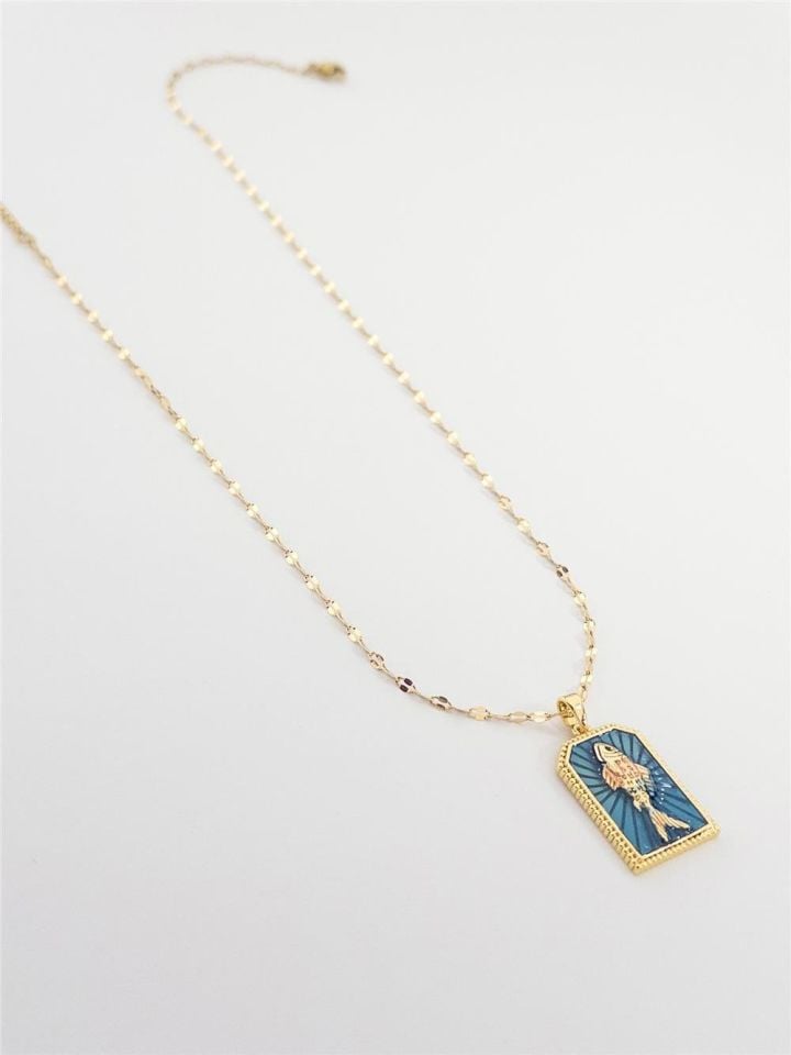 Çelik Tarot Balık Kolye Gold Renk