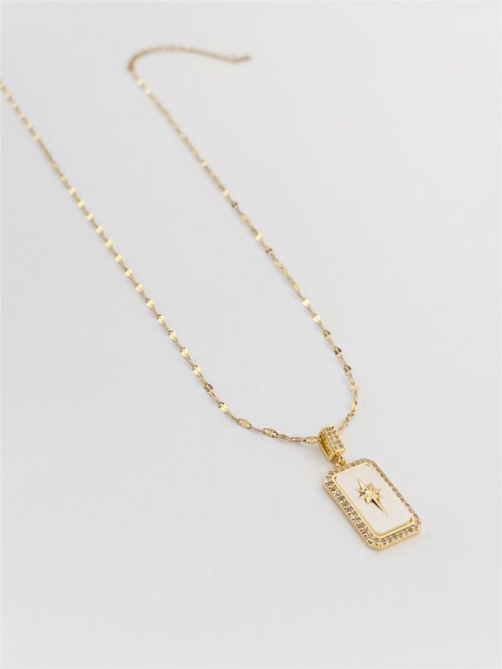 Çelik Tarot Kuzey Yıldızı Kolye Gold Renk