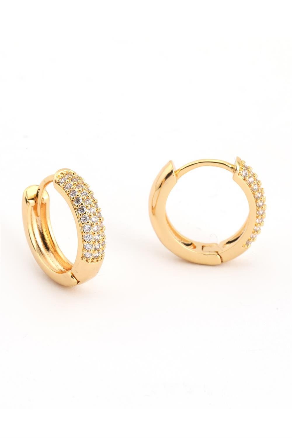 İthal Vip Halka Gold Renk Küpe