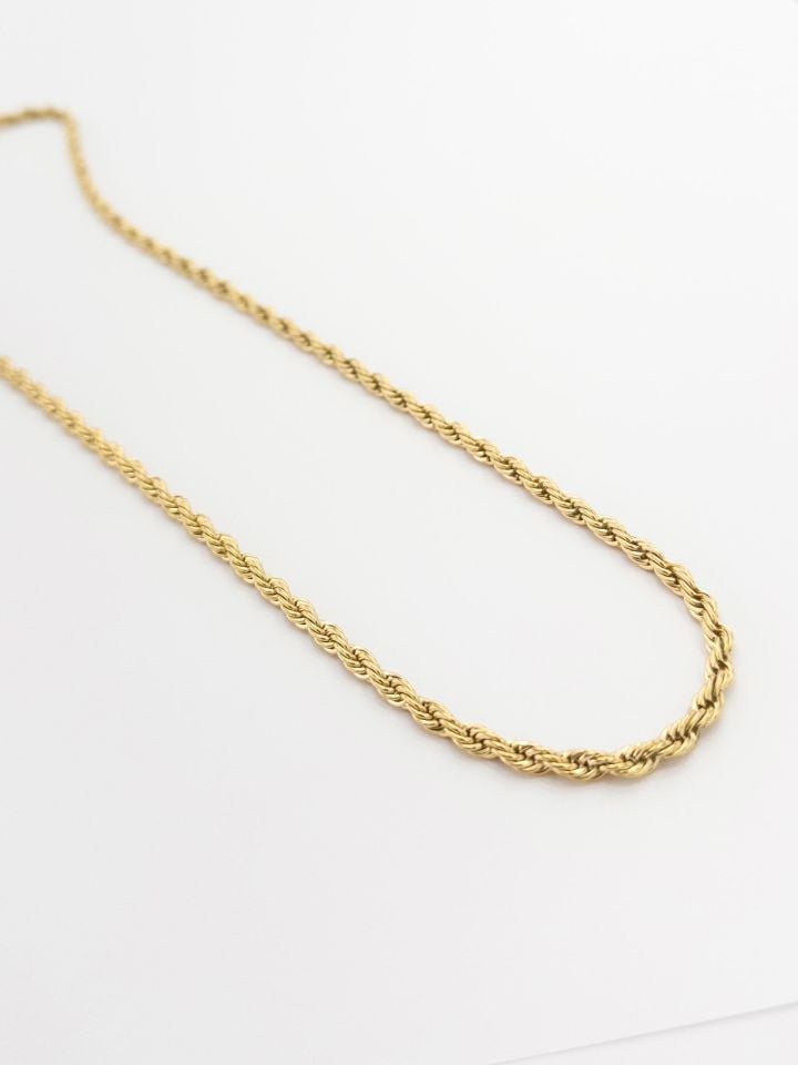Çelik Burgu Gold Renk Kolye 60 cm 3 mm