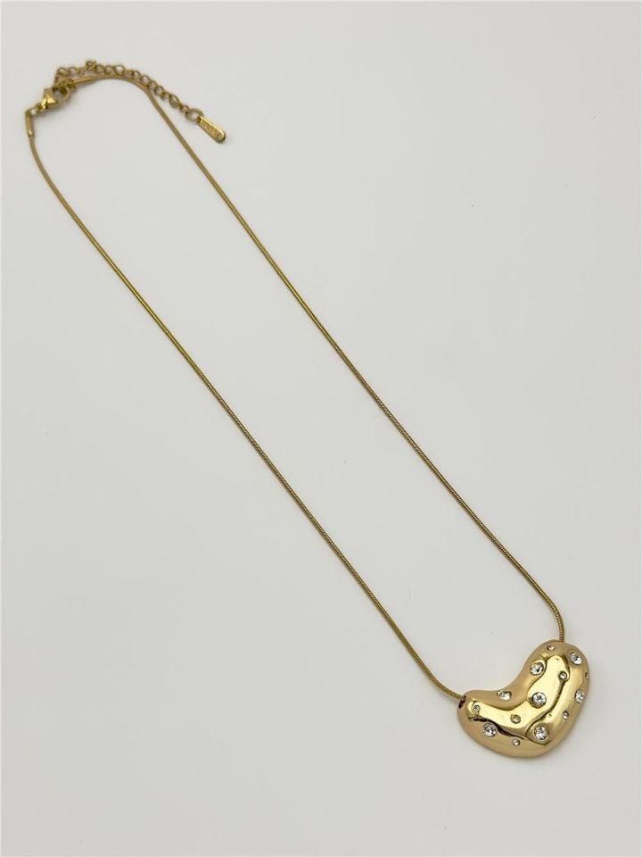 Kadın Çelik Gold Renk Kolye 45cm